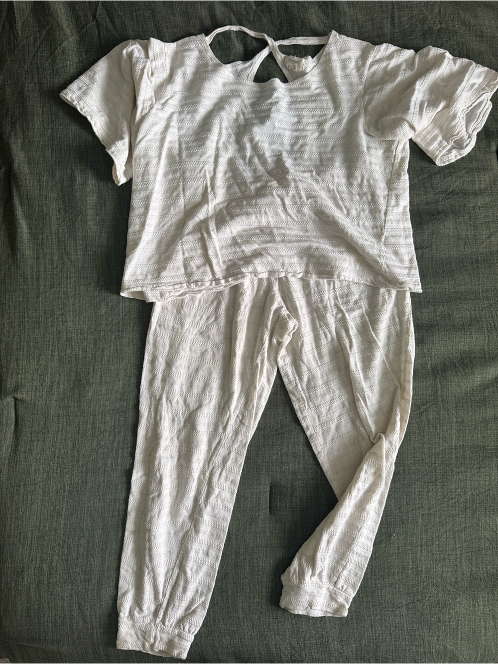 White Textured Two-Piece Lounge Set